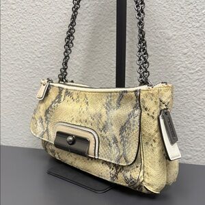Coach Snakeskin Shoulder Bag - Cream and Black